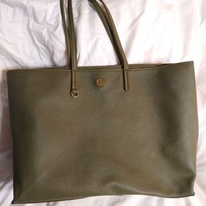 Tory Burch olive green tote bag purse